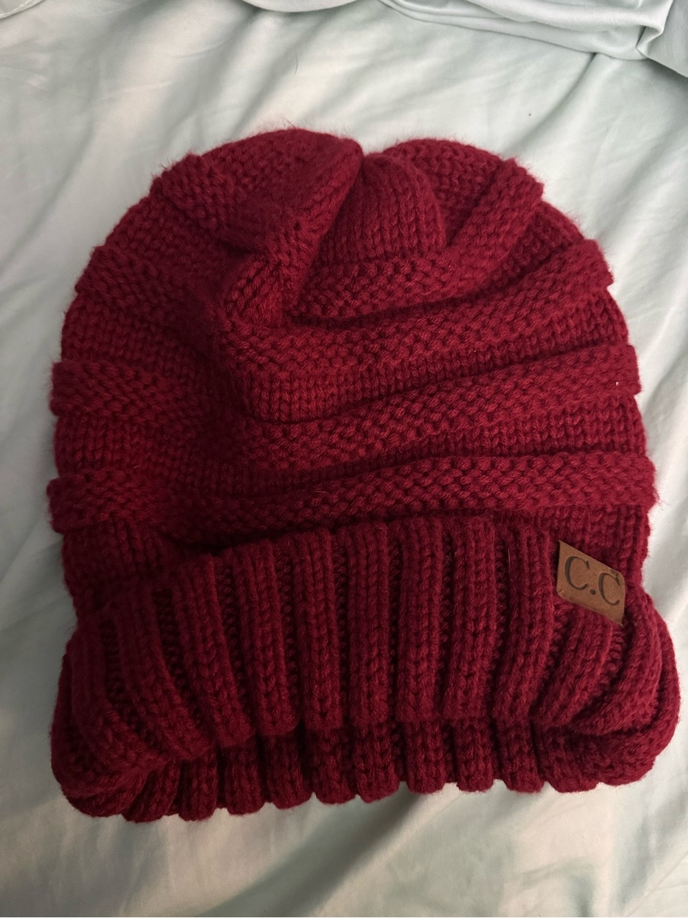 C.C women’s Burgundy Knit Beanie
